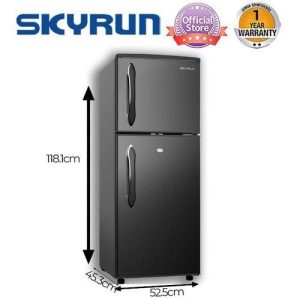 Skyrun 118 Litres Double Door Top Mount Fridge -BCD-118HC - Black